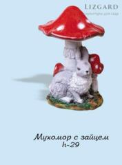 Фигурка Мухомор с зайцем 5-320