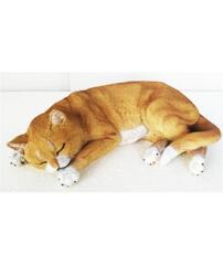 Фигурка Спящий кот рыжий 01028а#