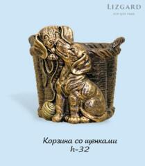 Цветник Корзина со щенками 4-041+